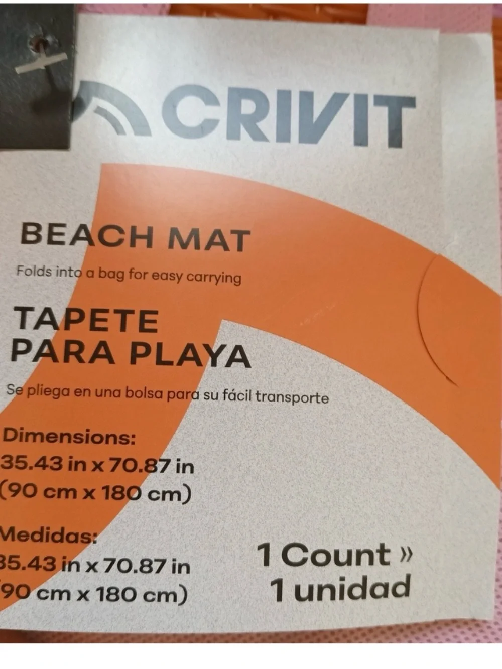 2-1 Deal NEW Crivit Pink & White Striped Beach Towel Mat
